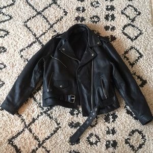 Leather biker jacket